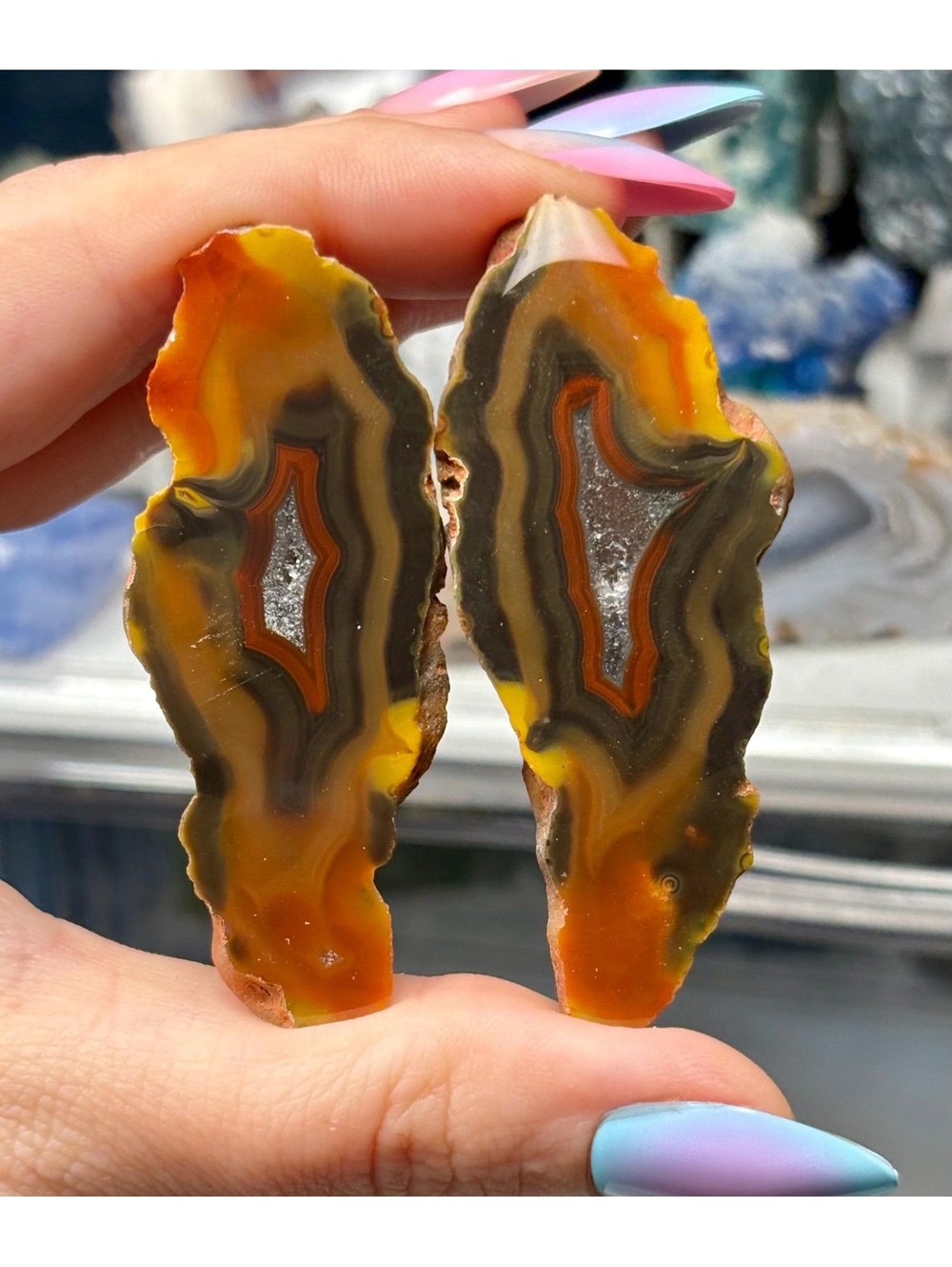 Condor Agate | Polished Banded Agate Pair | Argentina Crystal Specimen